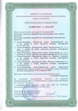 приложение к лицензии